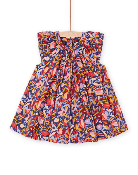 Robe indigo à imprimé fleuri RISUNROB2 / 23SG09K1ROB703