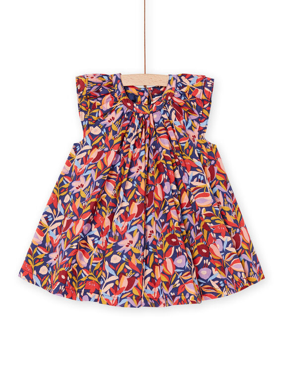 Robe indigo à imprimé fleuri RISUNROB2 / 23SG09K1ROB703