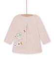 T-shirt rose à motifs souris fantaisie bébé fille MIHITEE / 21WG09U1TMLD328