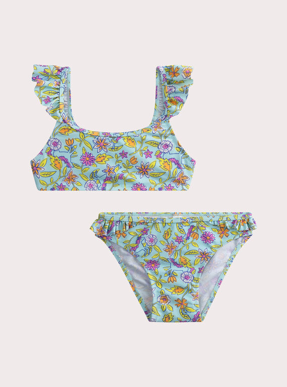 Maillot de bain 2 pièces imprimé fleuri pour fille WYABIK3 / 25SI01NDMAI020