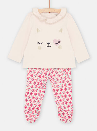 Pyjama bébé fille - petites pommes - en velours tout doux ☆ Trois