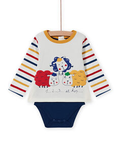 Body T-shirt motifs moutons multicolores bébé garçon MUMIXBOD2 / 21WG10J1BOD001