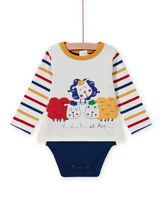 Body T-shirt motifs moutons multicolores bébé garçon MUMIXBOD2 / 21WG10J1BOD001