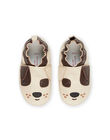 Chaussons en cuir beiges à motif chien RUCHOSDOG / 23KK3841D3S080