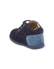Bottillons bicolore en croûte de cuir bleu PUBOTIBICO / 22XK3875D0F070