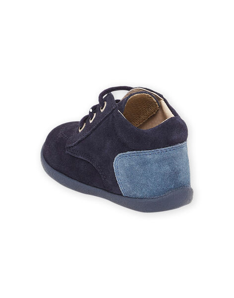 Bottillons bicolore en croûte de cuir bleu PUBOTIBICO / 22XK3875D0F070
