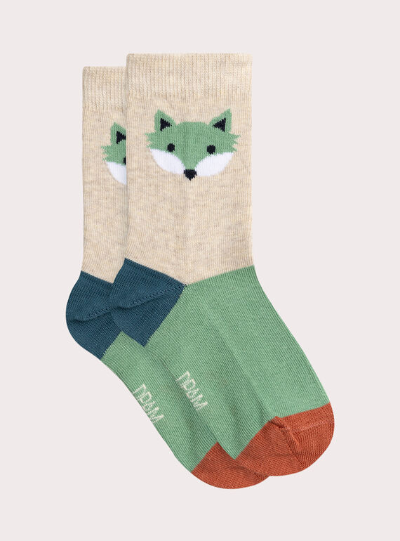 Chaussettes colorées à motif renard pour garçon VYOJOCHOC3 / 24WI02H3SOQA011