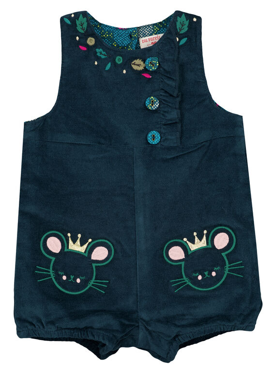 Barboteuse layette fille turquoise. GITUSAL / 19WG09Q1SAC714