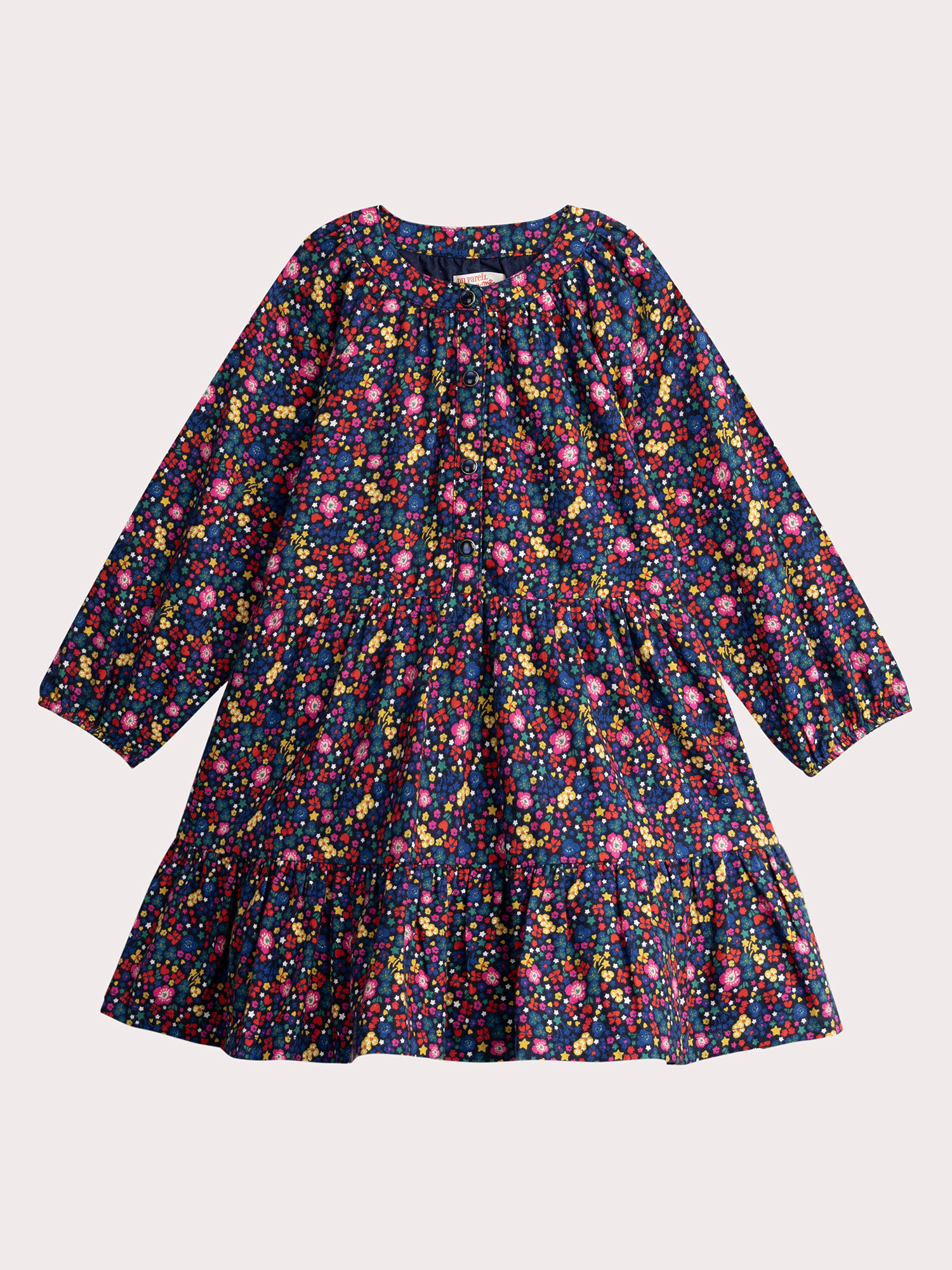 Robe marine imprime fleuri colore pour fille Robe DPAM