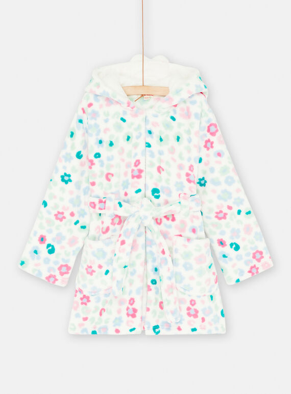 Robe de chambre écrue à imprimé fleuri fille SEFAROBFLO / 23WH1141RDC001