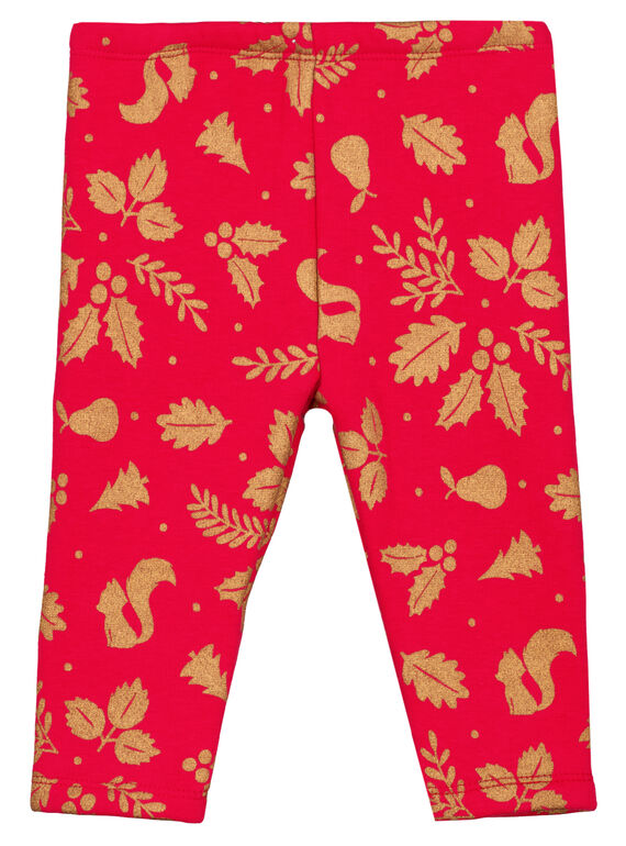 Leggins imprimé tout doux à l'interieur layette fille GINOPAN / 19WG09V1PANF521