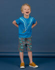 T-shirt manches courtes bleu à motif surfeur enfant garçon NOWATI2 / 22S902V6TMCC221