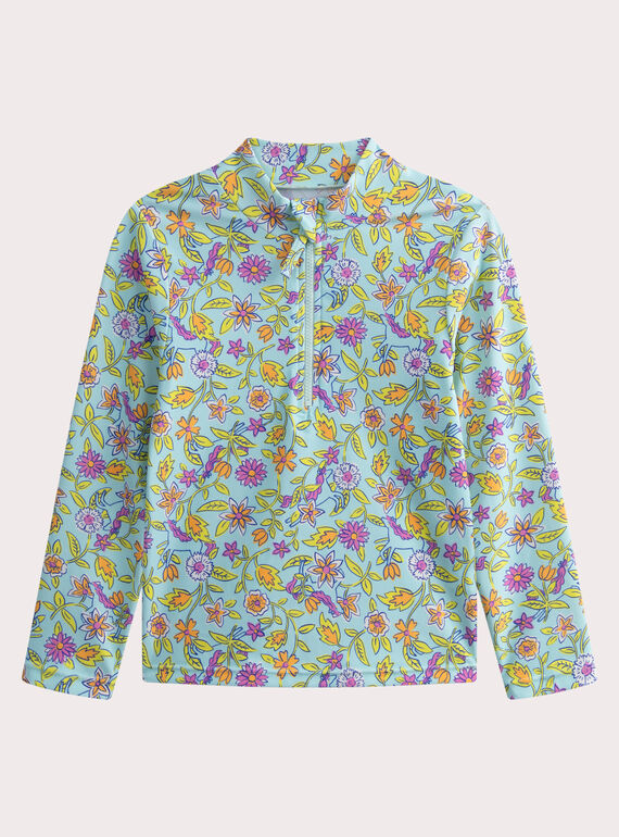 Tee-shirt de bain anti-uv fleuri pour fille WYAMERUV1 / 25SI01NCMAI020