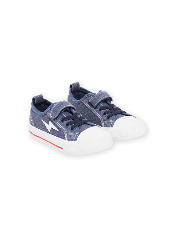 Baskets en toile denim avec patch éclair ROTOILMIX / 23KK3674D16C201
