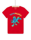 T-shirt rouge à motif dinosaure enfant garçon NOJOTI1 / 22S90274TMC050