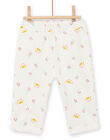 Jogging écru à pois et imprimé fantaisie bébé fille NILUBAJOG / 22SG09P1JGB001