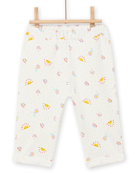 Jogging écru à pois et imprimé fantaisie bébé fille NILUBAJOG / 22SG09P1JGB001