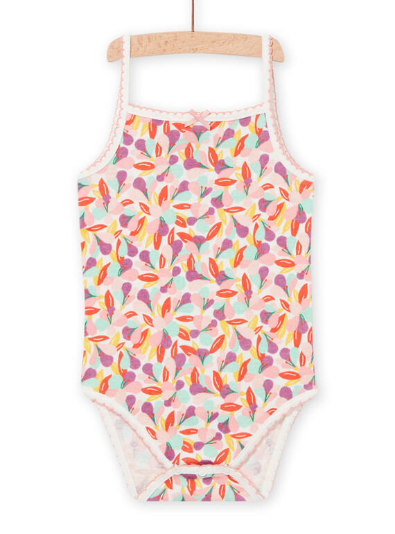 Body à imprimé fleuri écru bébé fille NEFIBODMUL / 22SH13J5BDL001