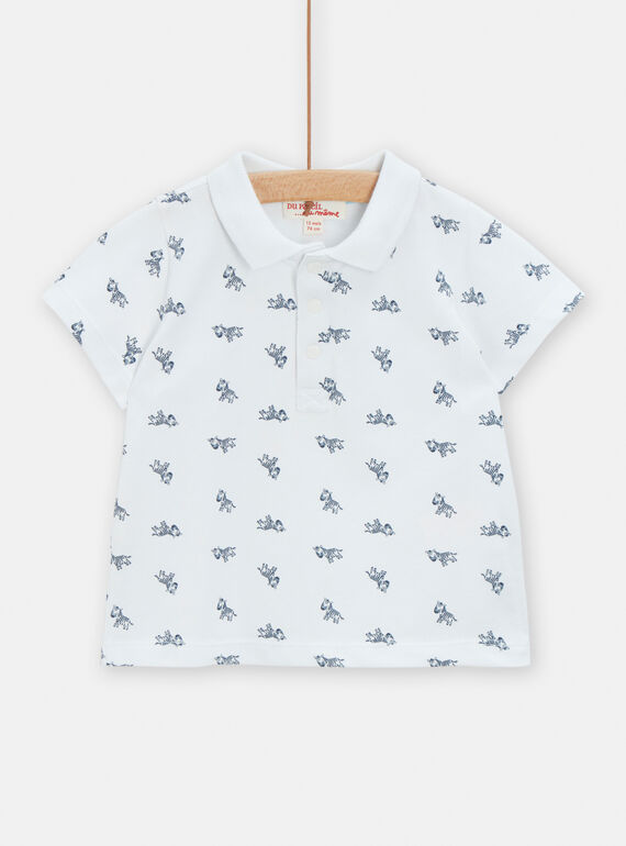 Polo blanc pour bébé garçon TUPOPOL / 24SG10M1POL000