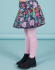 Jupe réversible bleu nuit imprimé fleuri enfant fille MAPLAJUP1 / 21W901O1JUPC202
