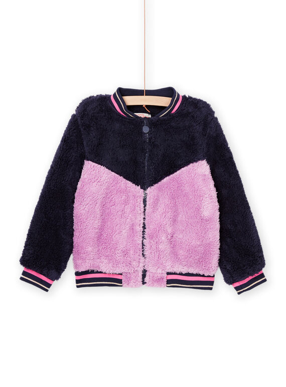Teddy en sherpa bleu marine et violet PAJOCARF2 / 22W901D5CAR070