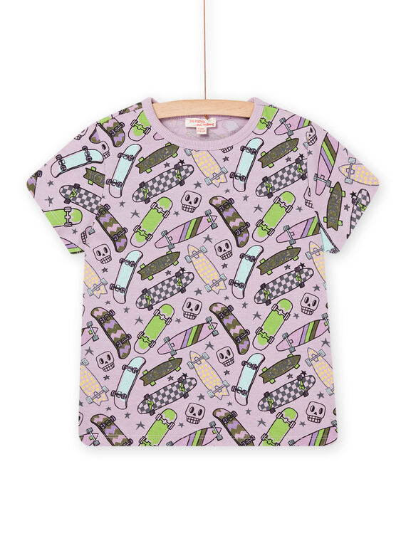 T-shirt manches courtes à imprimé skate rose POKATI / 22W902L1TMCH706