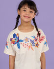 T-shirt écru foncé à motifs fleuris Enfant Fille RAMUMTI2 / 23S901G2TMC003