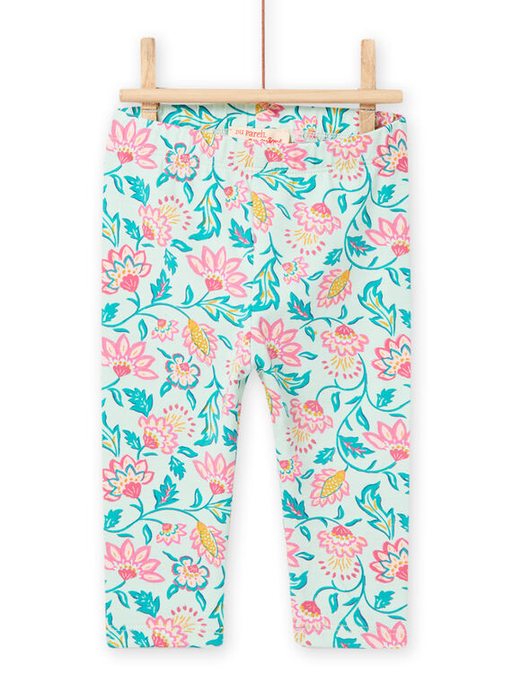 Legging vert amande imprimé fleuri bébé fille NYIGALEG / 22SI09O1CAL611