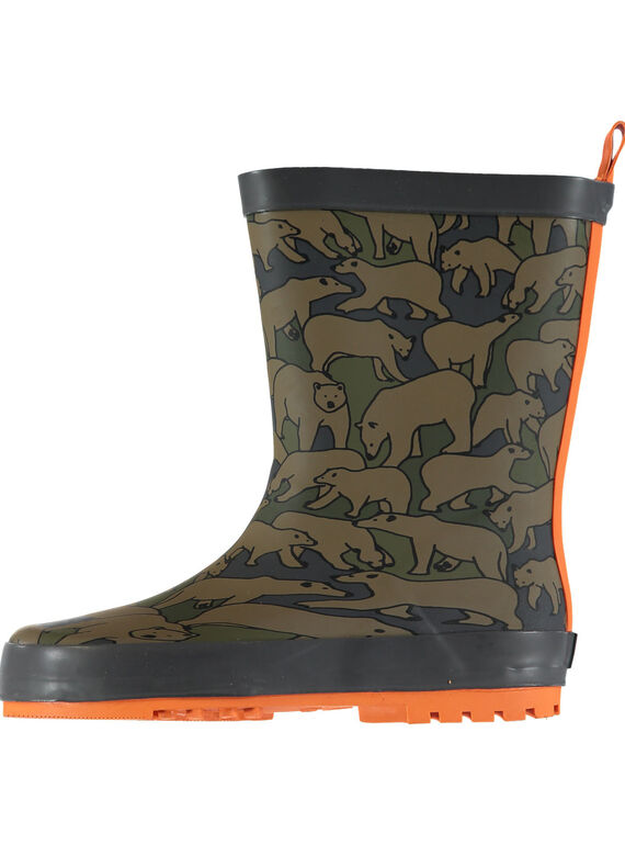 Botte de pluie kaki imprimé ours enfant garçon  GGBPOURS / 19WK36G3D0C604
