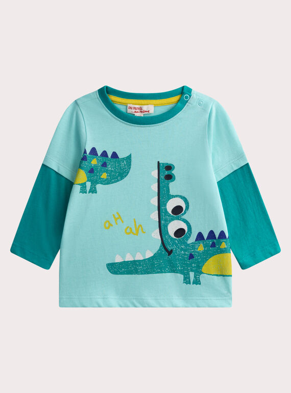 Tshirt manches longuesTurquoise pour bébé garçon WUBOTEE2 / 25SG10R1TMLC216