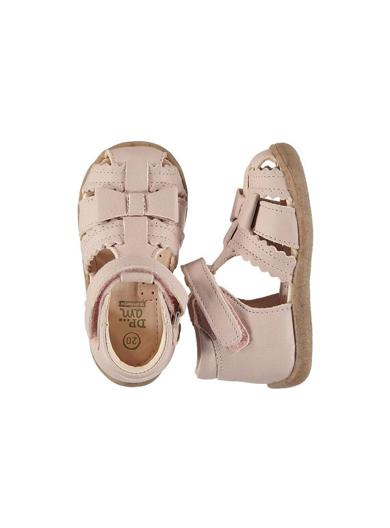 Sandale ville cuir bébé fille FBFSANDHER / 19SK37K1D0E030
