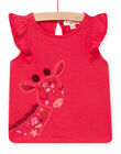 T-shirt rose avec animation girafe bébé fille NIFLATI / 22SG09R1TMCF510