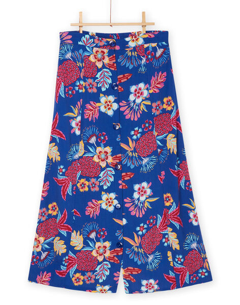 Jupe longue bleue à imprimé exotique Femme Adulte RAMUMJUP1 / 23S993G1JUP720
