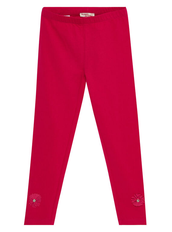 legging uni avec fleurs bas de jambes  JYAWELEG1 / 20SI0192CAL304