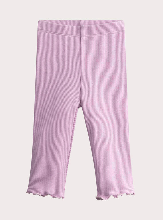 Legging côtelé lilas pour bébé fille WYIJOLEG4 / 25SI09J1CALD330