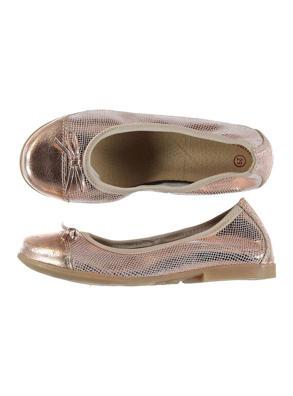 Ballerine ville élastiquée cuir fantaisie fille FFBALRINE / 19SK35C1D41030