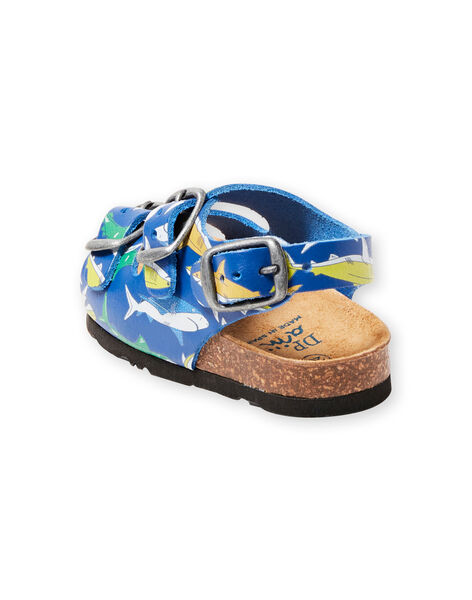 Sandales bleu marine à imprimé requins bébé garçon LBGNUREQUIN / 21KK385CD0E070