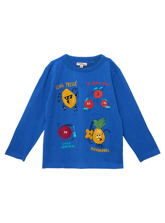 Tee shirt garçon manches longues "fruits" bleu JOVITEE1 / 20S902D1TML703