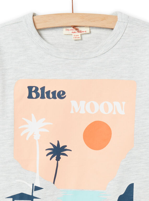 Tee Shirt Manches Longues Gris NOMOTEE / 22S902N1TMLJ920