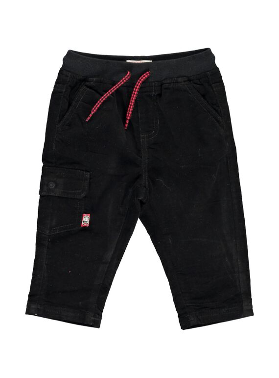 Pantalon en velours noir bébé garçon DUJOPAN1 / 18WG1031PAN090