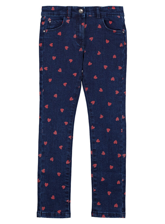 jean 5 poches imprimé coeur  GATRIJEAN / 19W901J1JEAP271