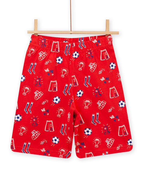 Ensemble de pyjama T-shirt et short à imprimé football bleu électrique enfant garçon NEGOPYCFOOT / 22SH12H3PYJ217
