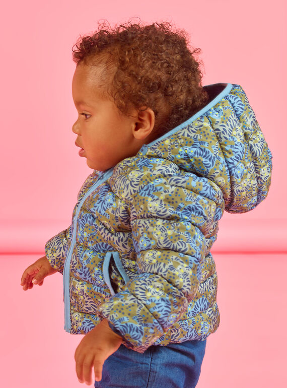 Doudoune matelassée vert kaki imprimé tigres bébé garçon MUGRODOU / 21WG1051D3E604