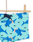 Short de bain turquoise à imprimé requins RYOMERSHOREQ / 23SI02R2MAIC200