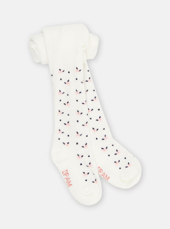 Collants écrus à motifs fleuris bébé fille SYIJOCOL1 / 23WI09M6COL001