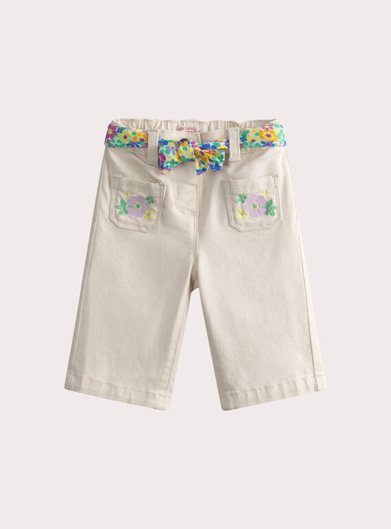 Pantalon écru pour bébé fille WIFIPAN / 25SG0951PAN009
