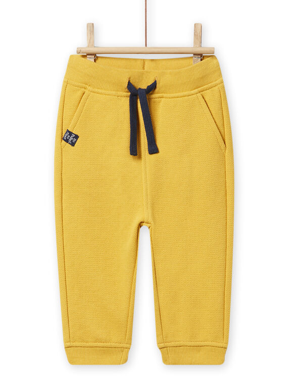 Pantalon en molleton piqué jaune bébé garçon NUJOPAN2 / 22SG1064PAN106