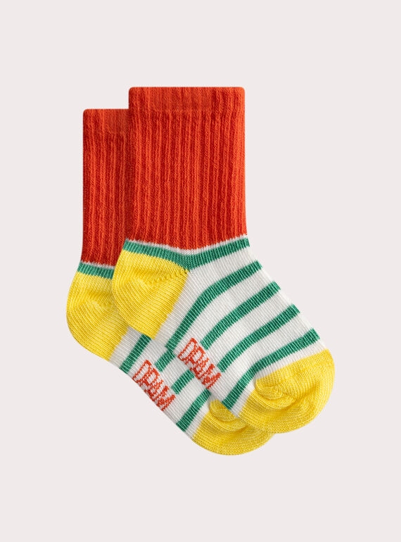 Chaussettes rayées multicolores pour bébé garçon WYUJOCHOR3 / 25SI10J3SOQ007