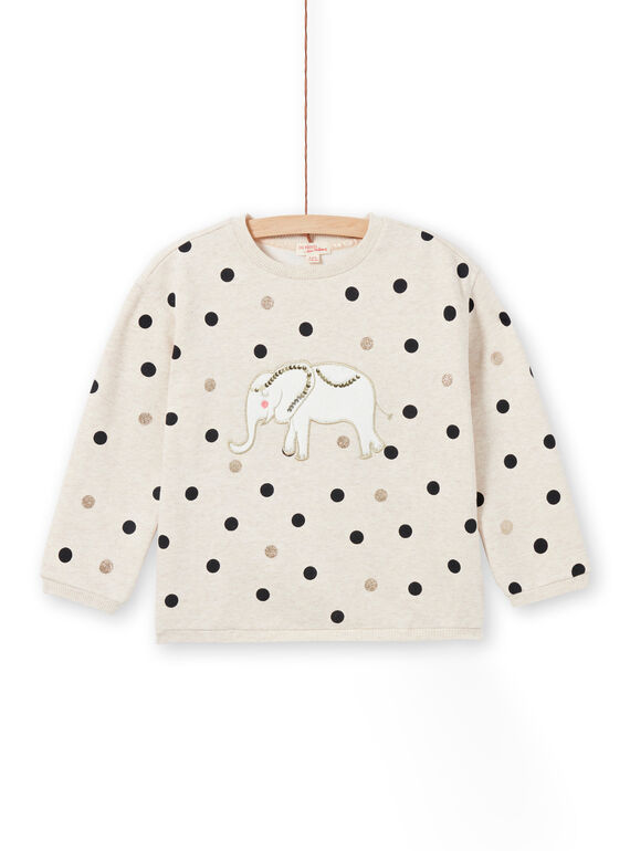 Sweat manches longues, imprimés pois et patch éléphant  LAPOESWEA / 21S901Y1SWE001
