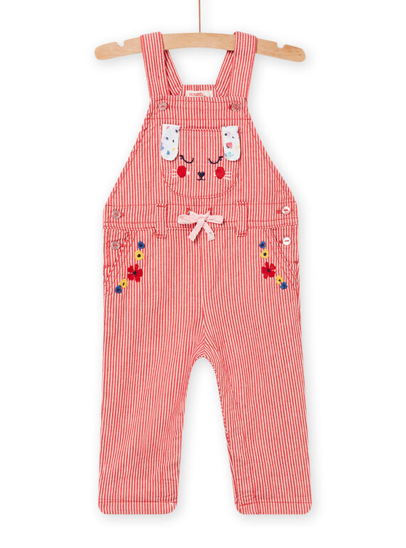 Salopette rouge et blanche bébé fille NILUSAL / 22SG09P1SAL502